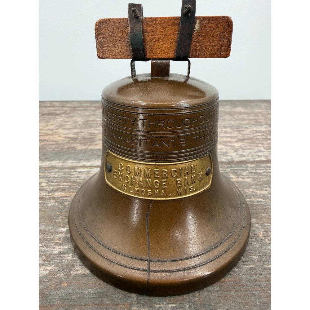 Antique Liberty Bell Bank The Commercial Exchange Bank Kenosha Wisconsin 60916